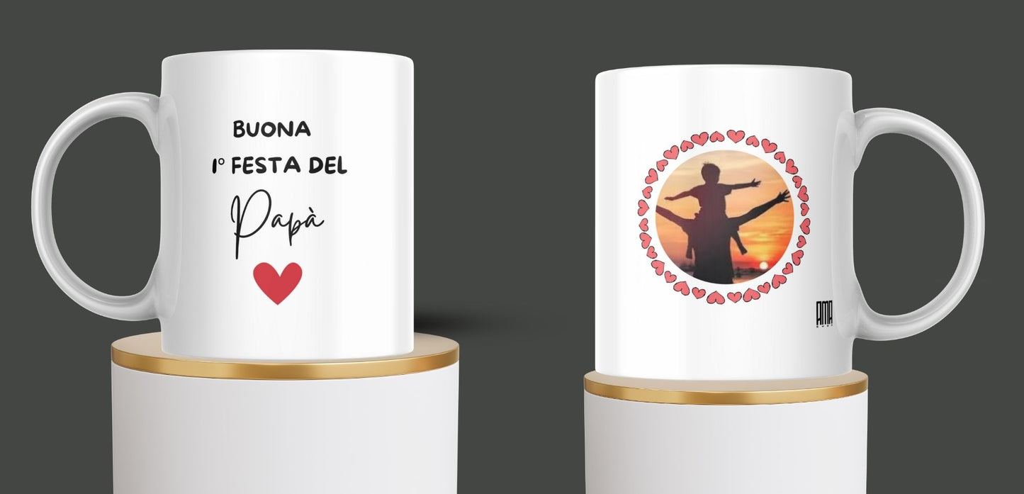 Tazza '1° Festa del Papà' puoi personalizzarla con nome e foto