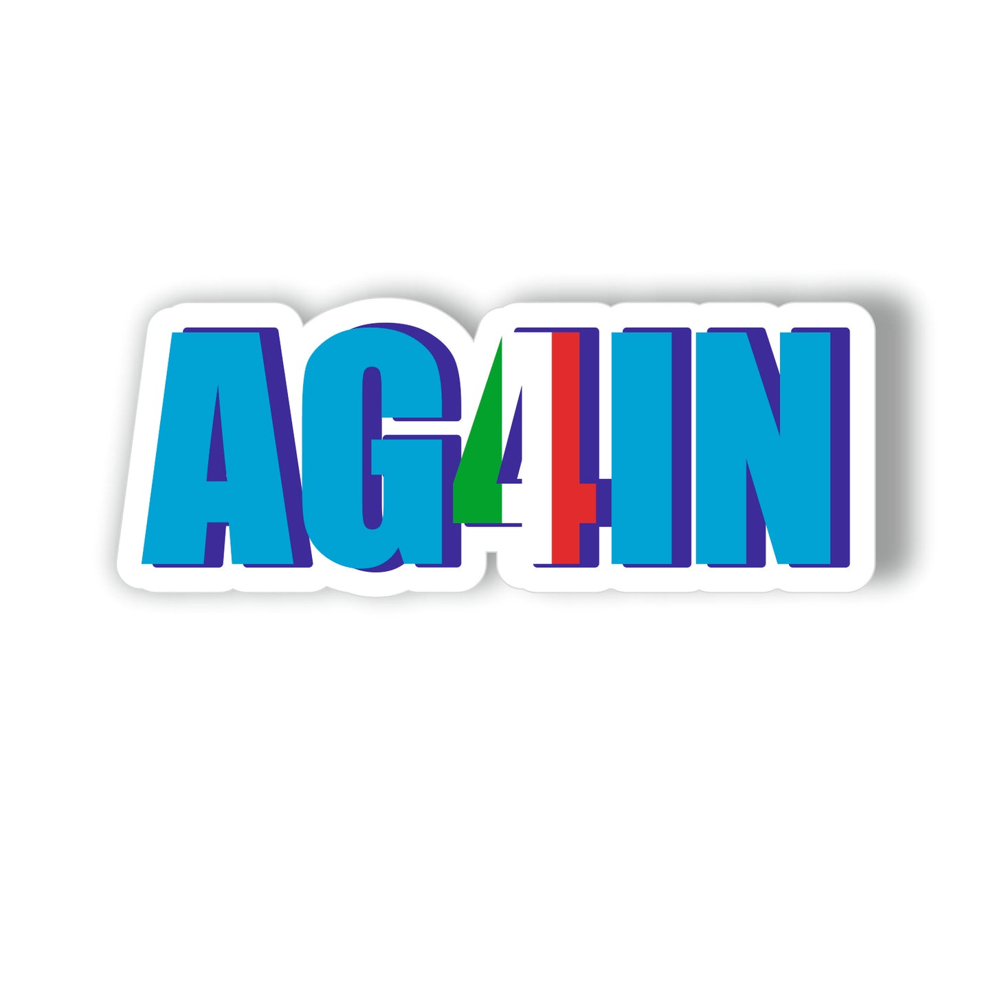 Adesivo Napoli Campioni d'Italia scritta AGAIN Celebrativa 4° scudetto + 2 adesivi da 10 cm in omaggio