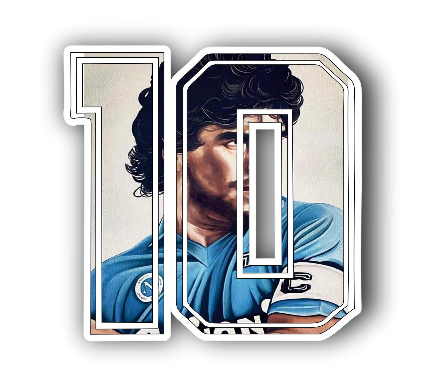 Adesivo numero 10 Maradona Napoli MOD.2