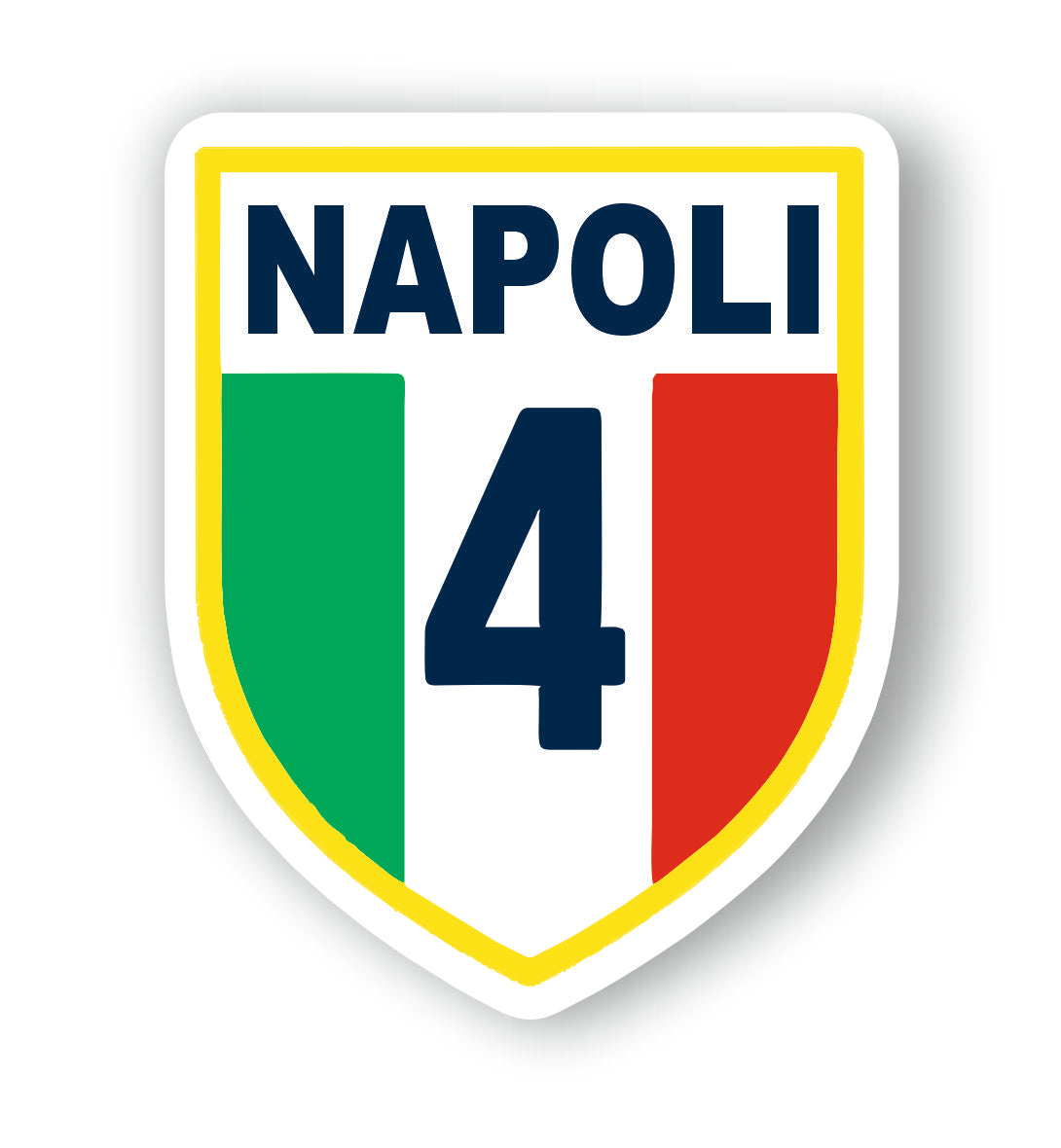 Adesivo Napoli Campioni d'Italia 4° scudetto Mod.3 + 2 adesivi da 10 cm in omaggio