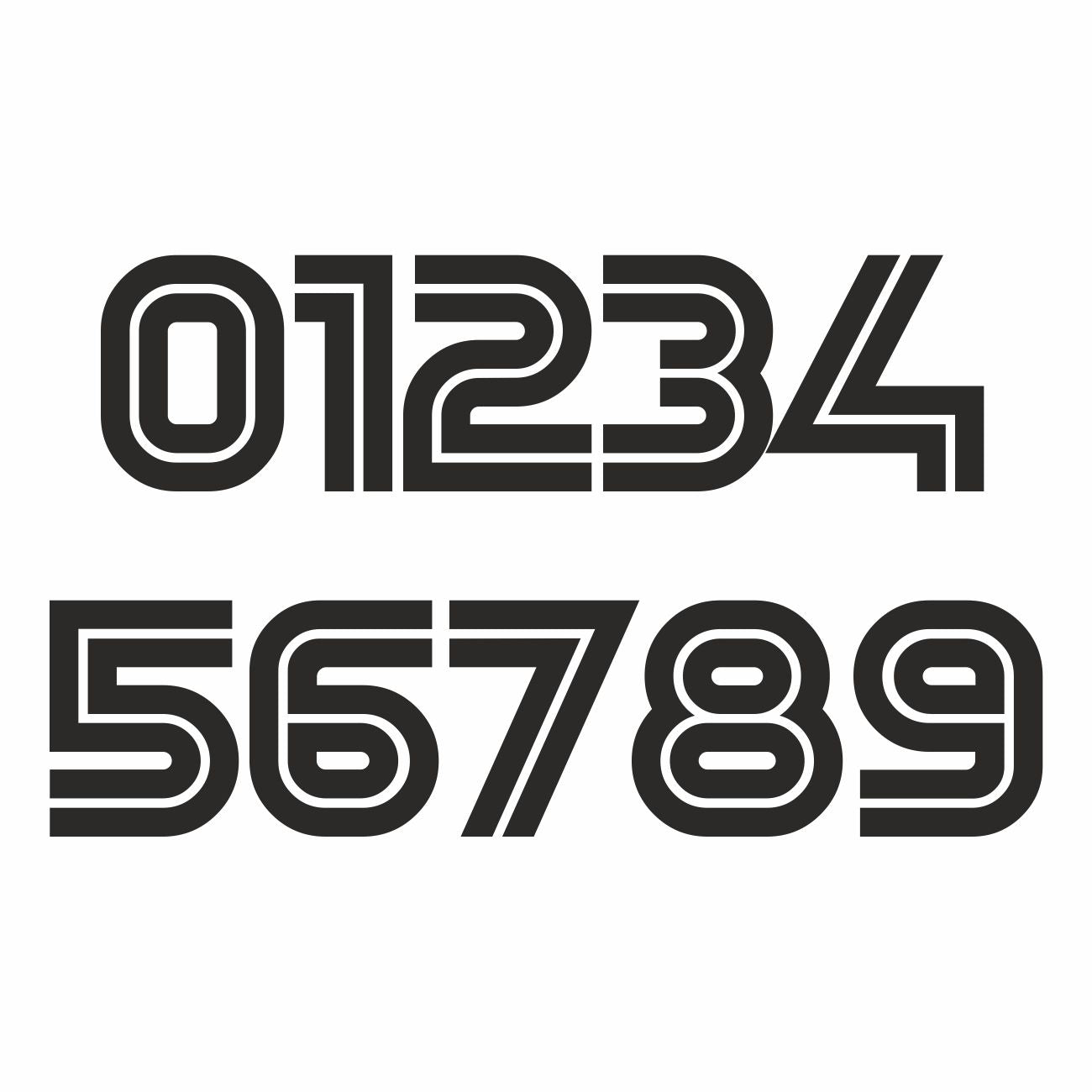Adesivo prespaziato numero racing Mono personalizzabile adatto per auto moto pc