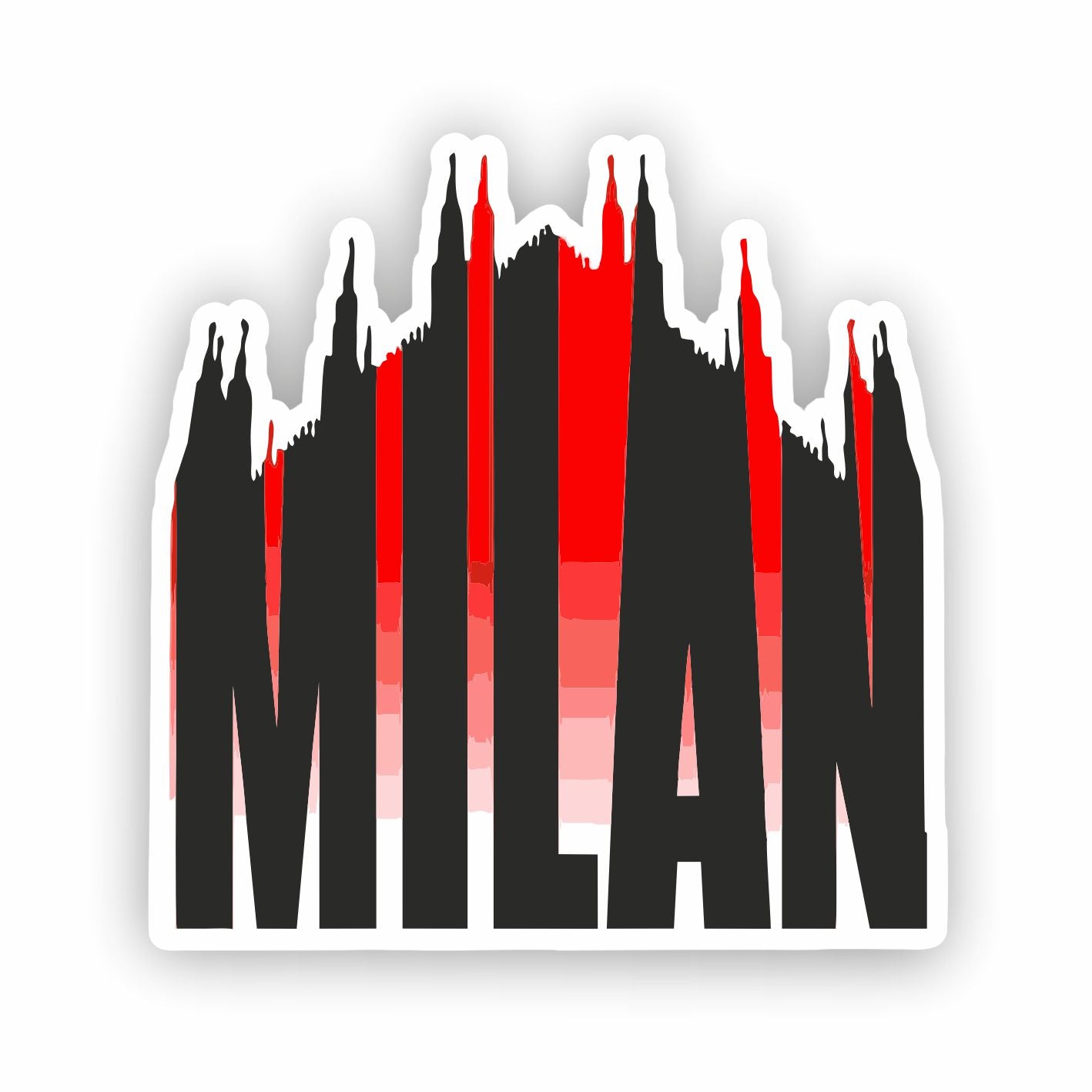 Adesivo Sagomato Scritta Milan con Duomo | Sticker PVC per Auto e Moto