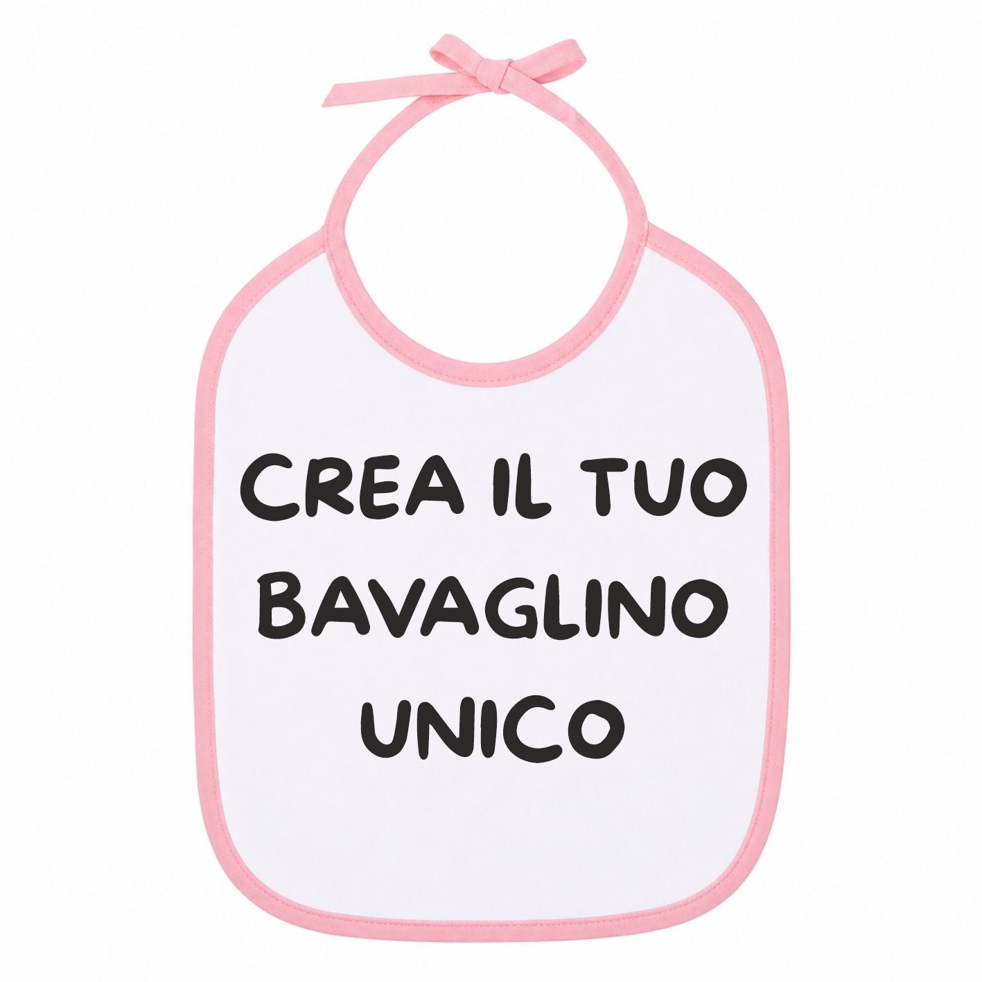 Bavaglino Rosa Personalizzabile – Crea il Tuo con Nome e Dedica