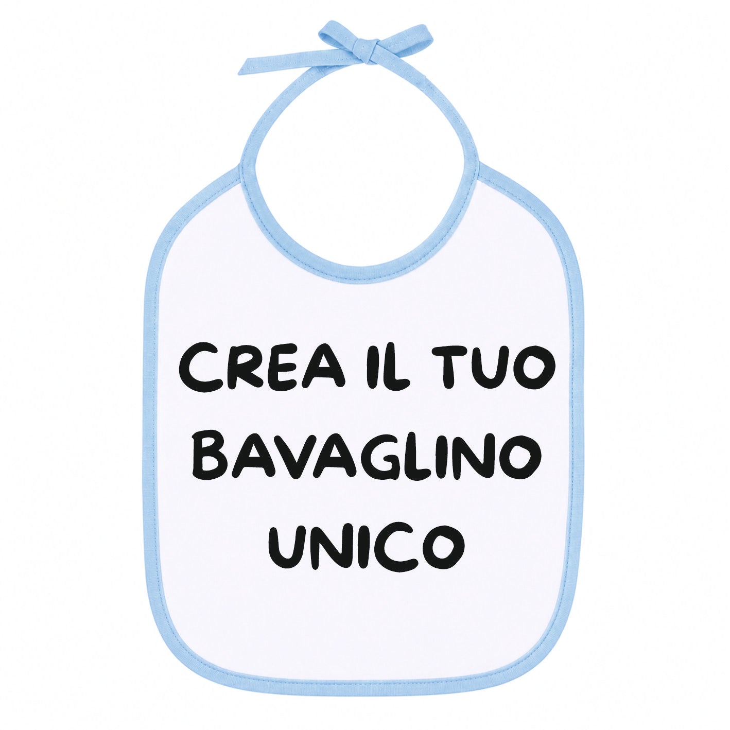 Bavaglino Celeste Personalizzabile – Crea il Tuo con Nome e Dedica