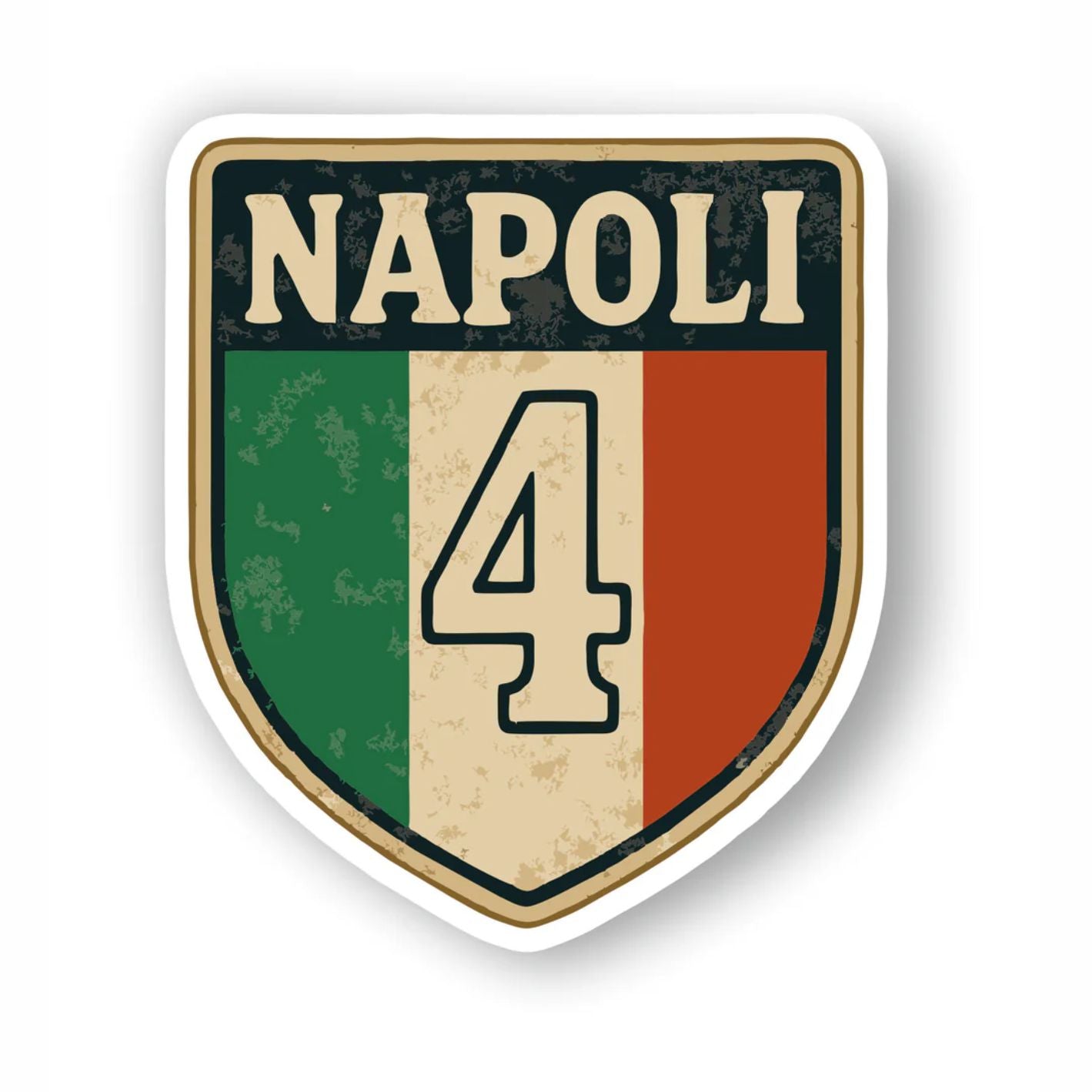 Adesivo Napoli Campioni d'Italia 4° scudetto Mod.5 + 2 adesivi da 10 cm in omaggio