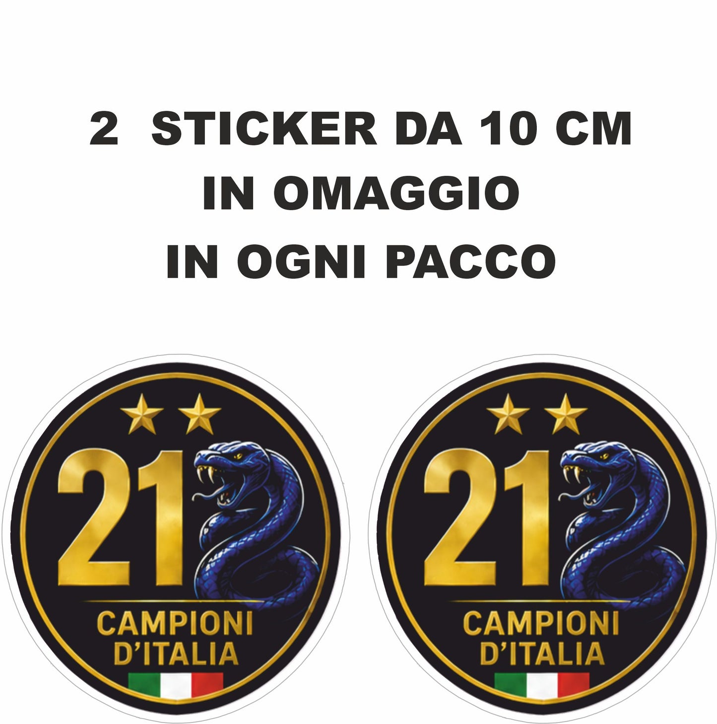Adesivo Seconda Stella Inter 2026 mod.7 – Sticker PVC Impermeabile per Auto e Moto + 2 Adesivi Omaggio 10 cm