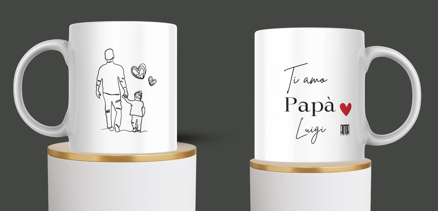 Tazza ' papà classic ' puoi personalizzarla con nome