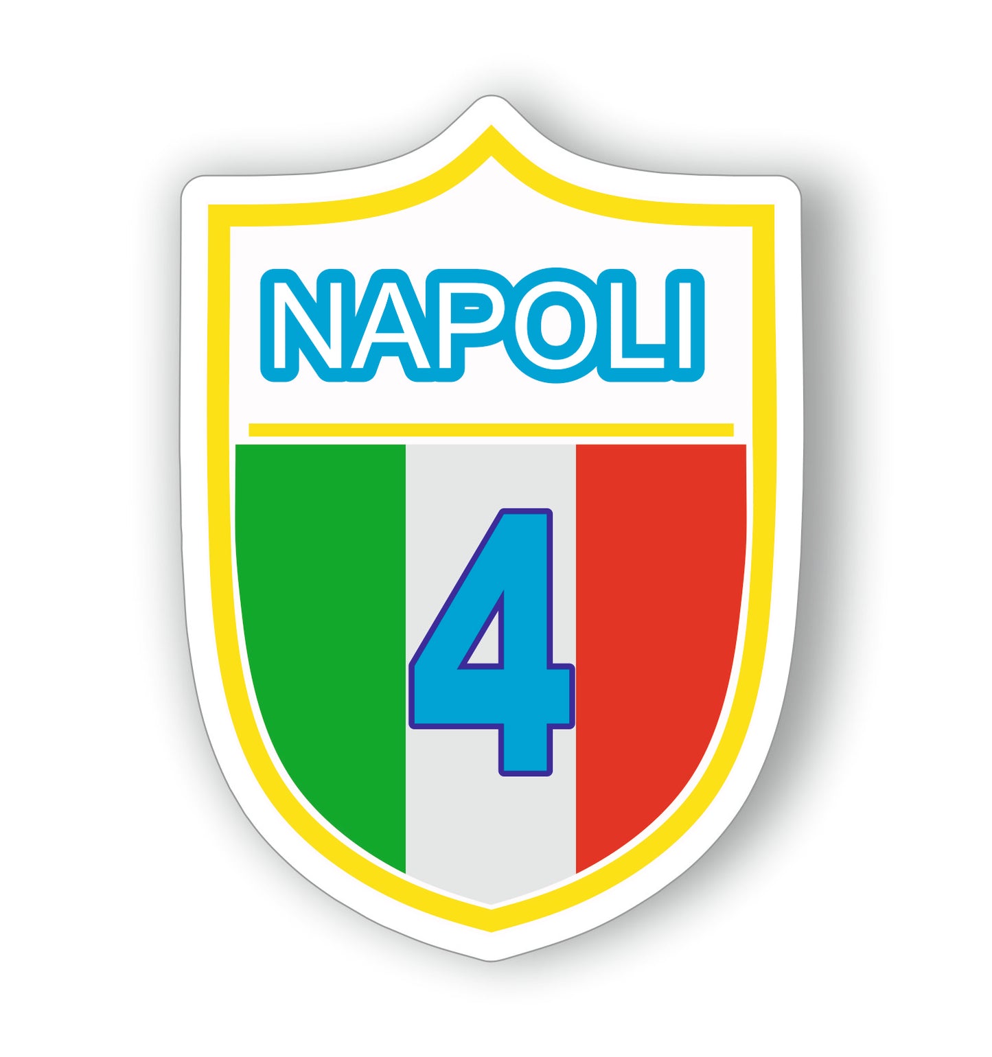 Adesivo Napoli Campioni d'Italia 4° scudetto Mod.2 + 2 adesivi da 10 cm in omaggio