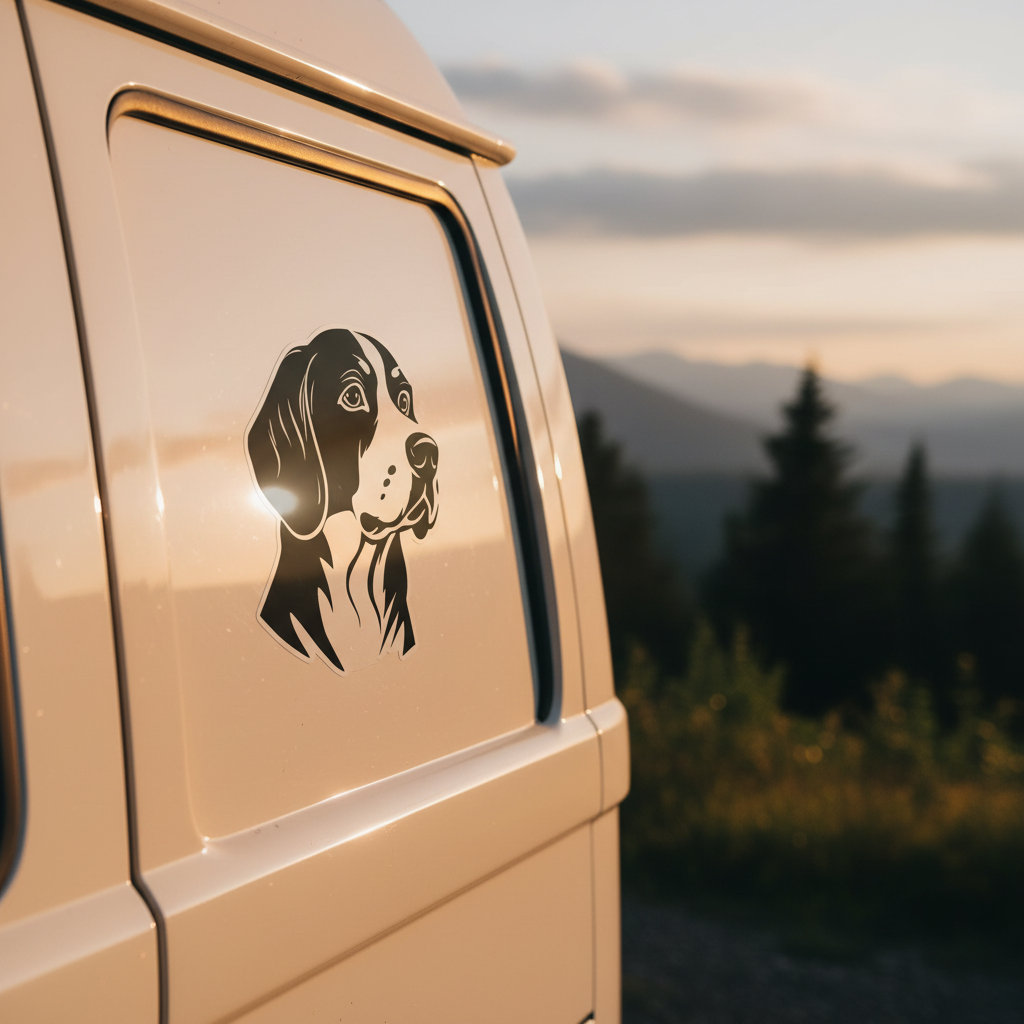 Sticker Beagle camper