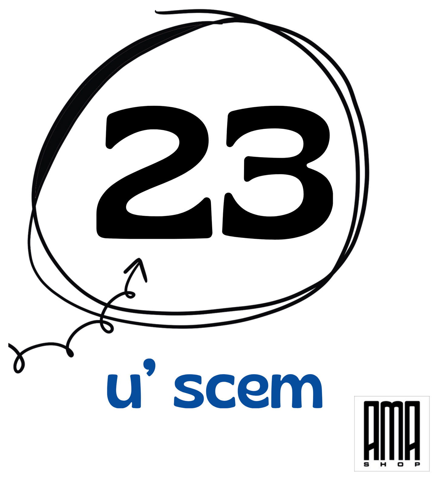 T Shirt '' 23 u scem '' personalizzabile con nome