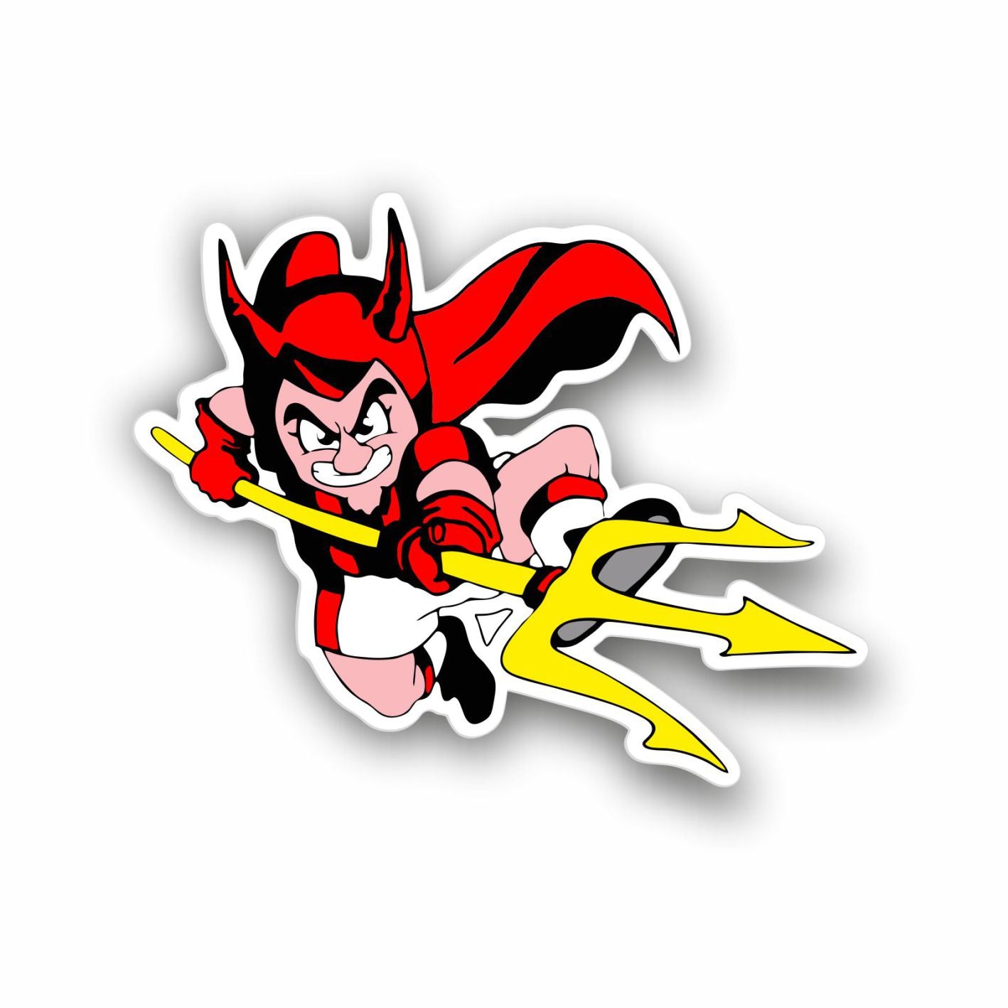 Adesivo Sagomato Diavoletto Milan con Tridente mod.2 | Sticker PVC per Auto e Moto