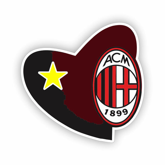 Adesivo Sagomato Cuore Milan | Sticker PVC per Auto e Moto