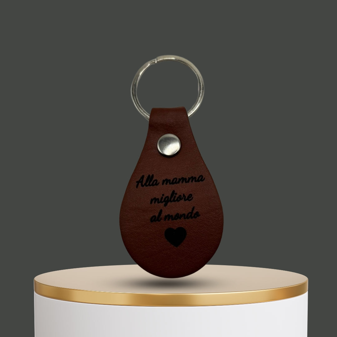 Portachiavi in pelle personalizzabile con incisione laser