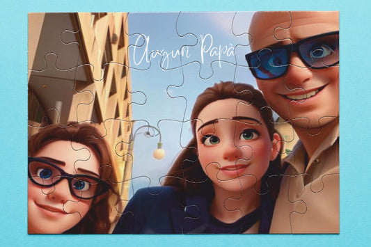 Puzzle  Fumetto  personalizzabile con nome, dedica  e foto trasformata in cartone