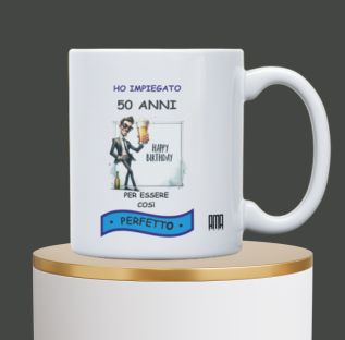 Tazza "Compleano 50 anni" personalizzabile versione maschile