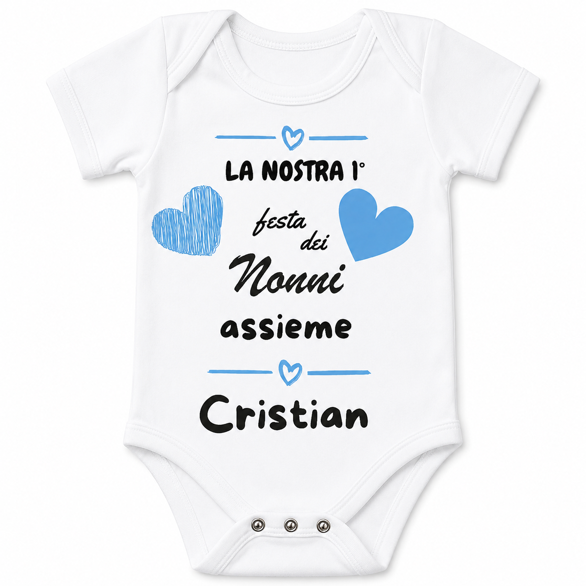 Body Neonato ''Festa dei Nonni'' Celeste Personalizzabile con Nome