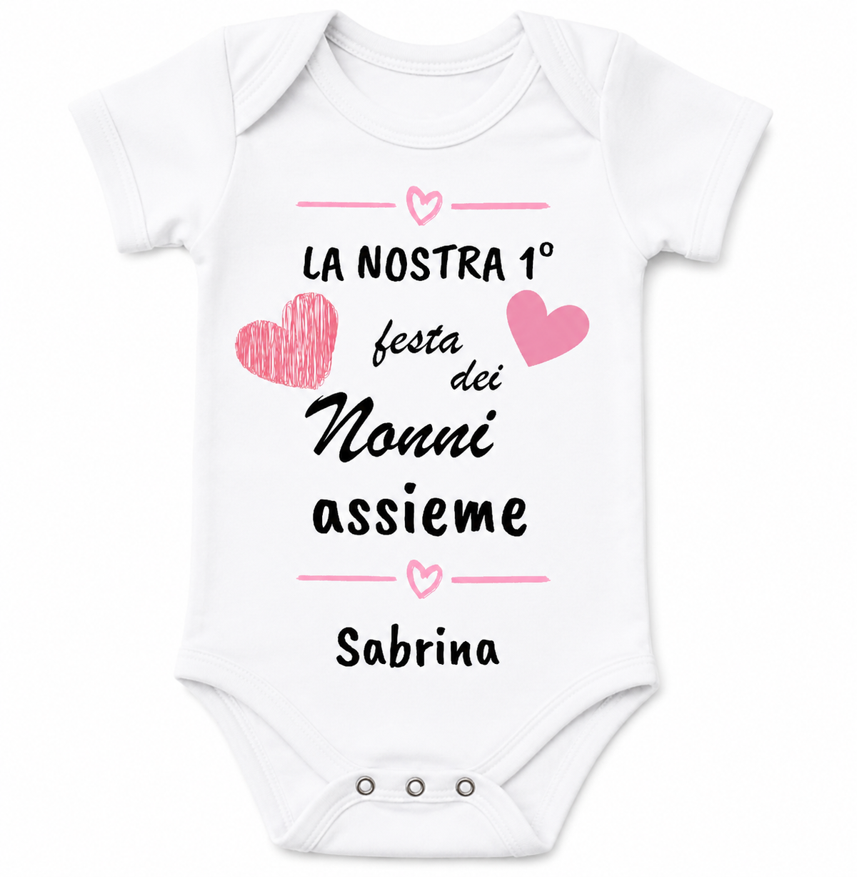 Body Neonato ''Festa dei Nonni'' Rosa Personalizzabile con Nome