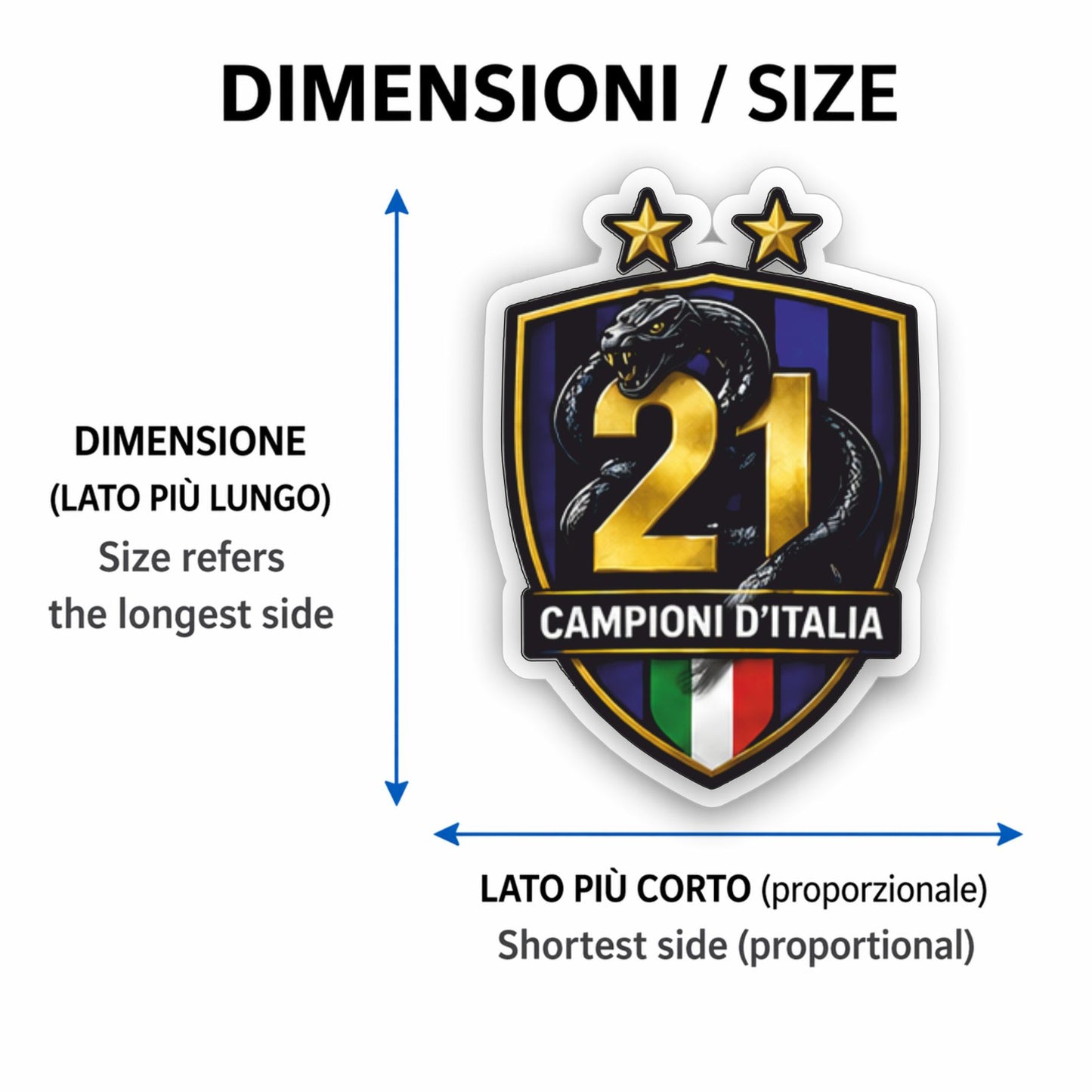 Adesivo Seconda Stella Inter 2026 mod.5 – Sticker PVC Impermeabile per Auto e Moto + 2 Adesivi Omaggio 10 cm