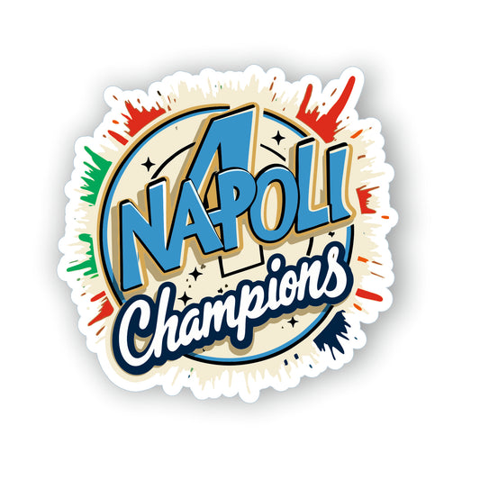 Adesivo Napoli Campioni d'Italia 4° scudetto Mod.4  + 2 adesivi da 10 cm in omaggio