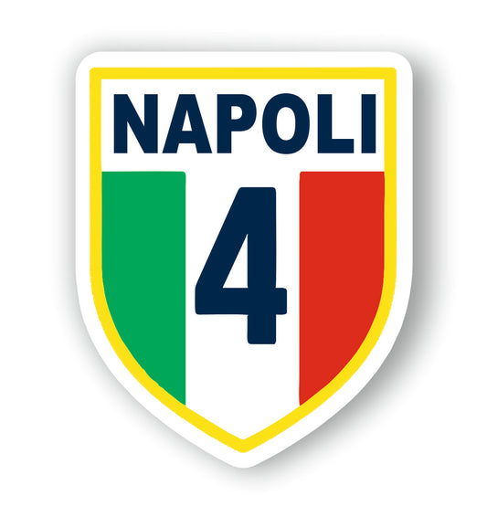 Adesivo Napoli Campioni d'Italia 4° scudetto Mod.3  + 2 adesivi da 10 cm in omaggio