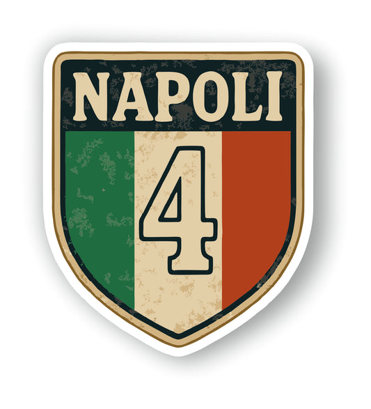Adesivo Napoli Campioni d'Italia 4° scudetto Mod.5  + 2 adesivi da 10 cm in omaggio