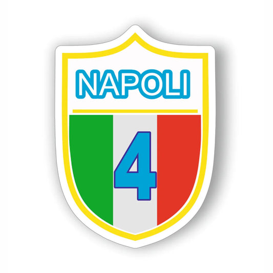 Adesivo Napoli Campioni d'Italia 4° scudetto MOD.2 + 2 omaggi
