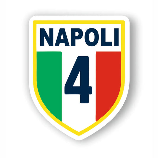 Adesivo Napoli Campioni d'Italia 4° scudetto MOD.3 + 2 omaggi