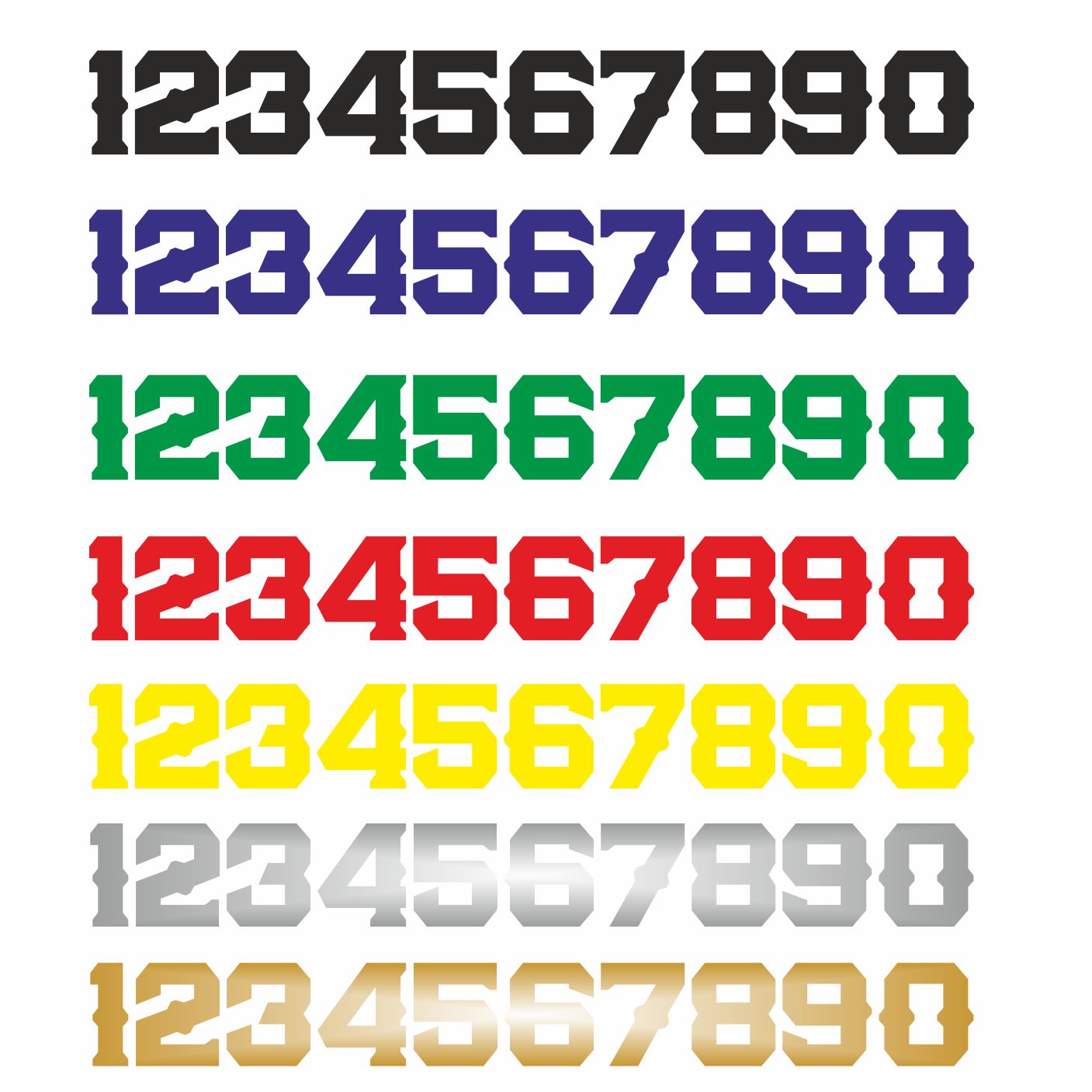 Adesivo prespaziato numero retro west personalizzabile adatto per auto moto pc