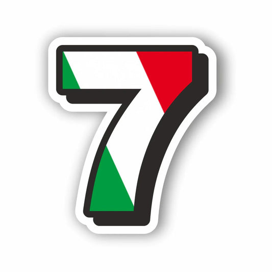 Adesivo Sagomato Numero Tricolore – Personalizzabile per Auto, Moto e PC