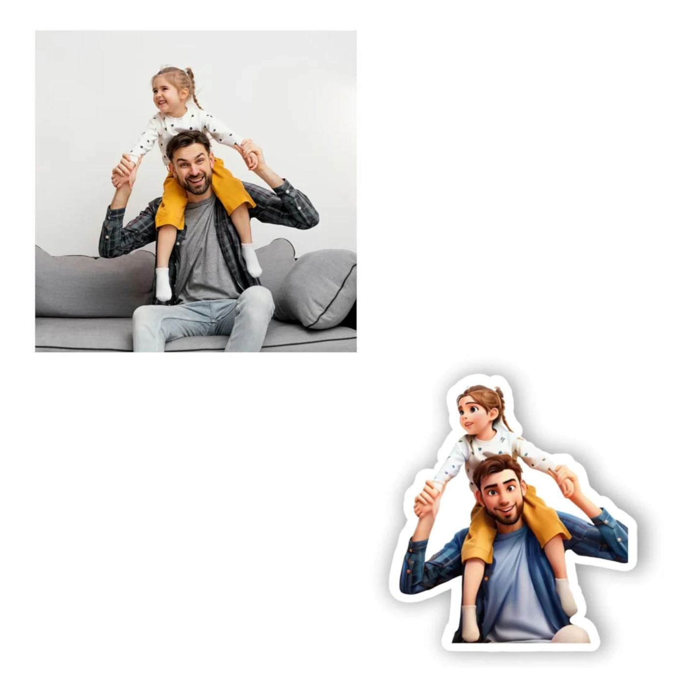 Sticker Personalizzati Stile Cartoon | Adesivi PVC da Foto