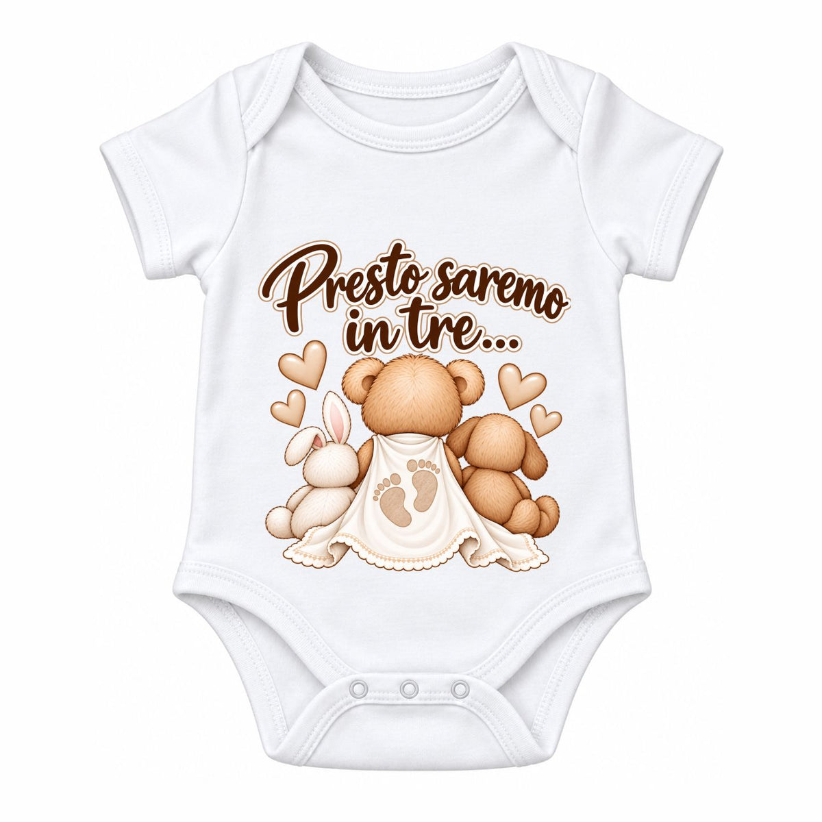 Body Neonato ''Presto Saremo in Tre...'' | Annuncio Gravidanza | AMA SHOP