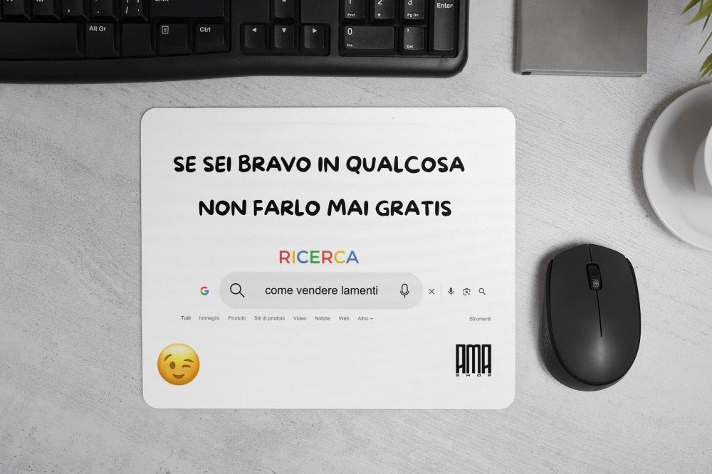 Tappetino mouse 'Google ' personalizzabile con nome e parola barra di ricerca