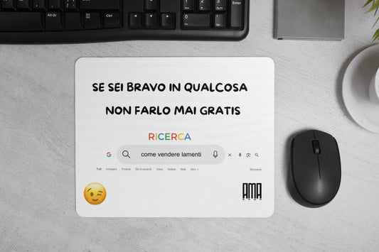 Tappetino mouse 'Google ' personalizzabile con nome e parola barra di ricerca