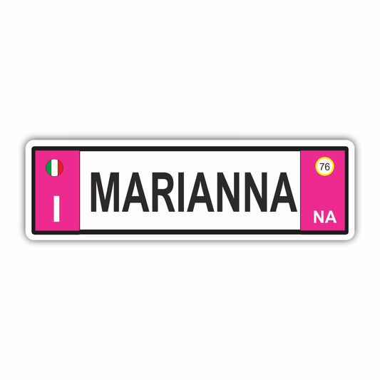 Adesivo a forma di targa colore rosa personalizzabile con nome data e provincia