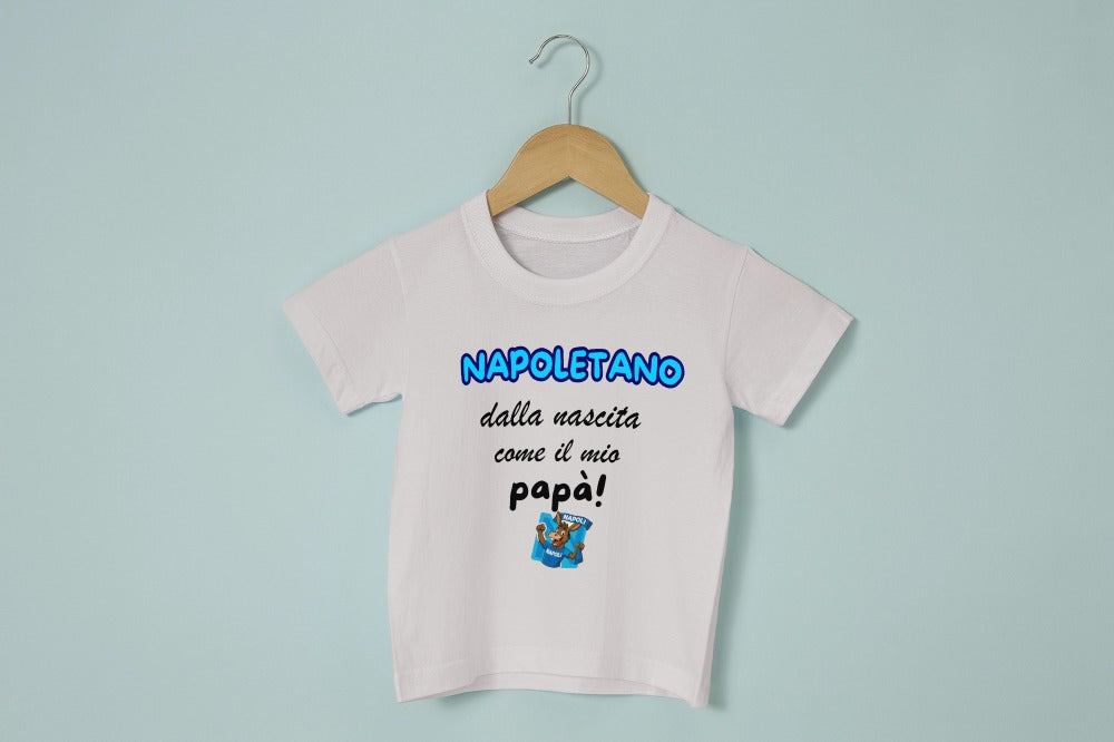 T-Shirt ‘NAPOLI’ bambino Napoletano dalla nascita  |bianca
