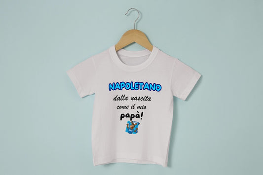 T-Shirt ‘NAPOLI’ bambino Napoletano dalla nascita  |bianca