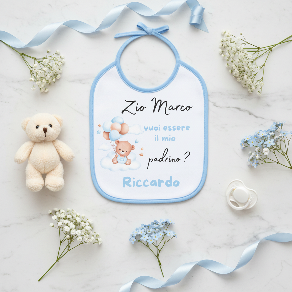 Bavaglino celeste flat lay