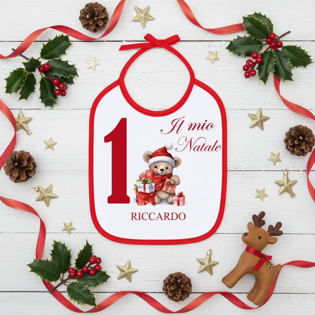 Bavaglino natale flat lay