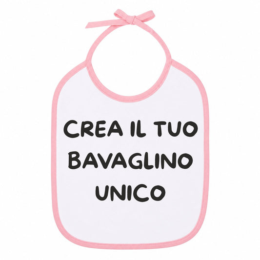 Bavaglino Rosa Personalizzabile – Crea il Tuo con Nome e Dedica