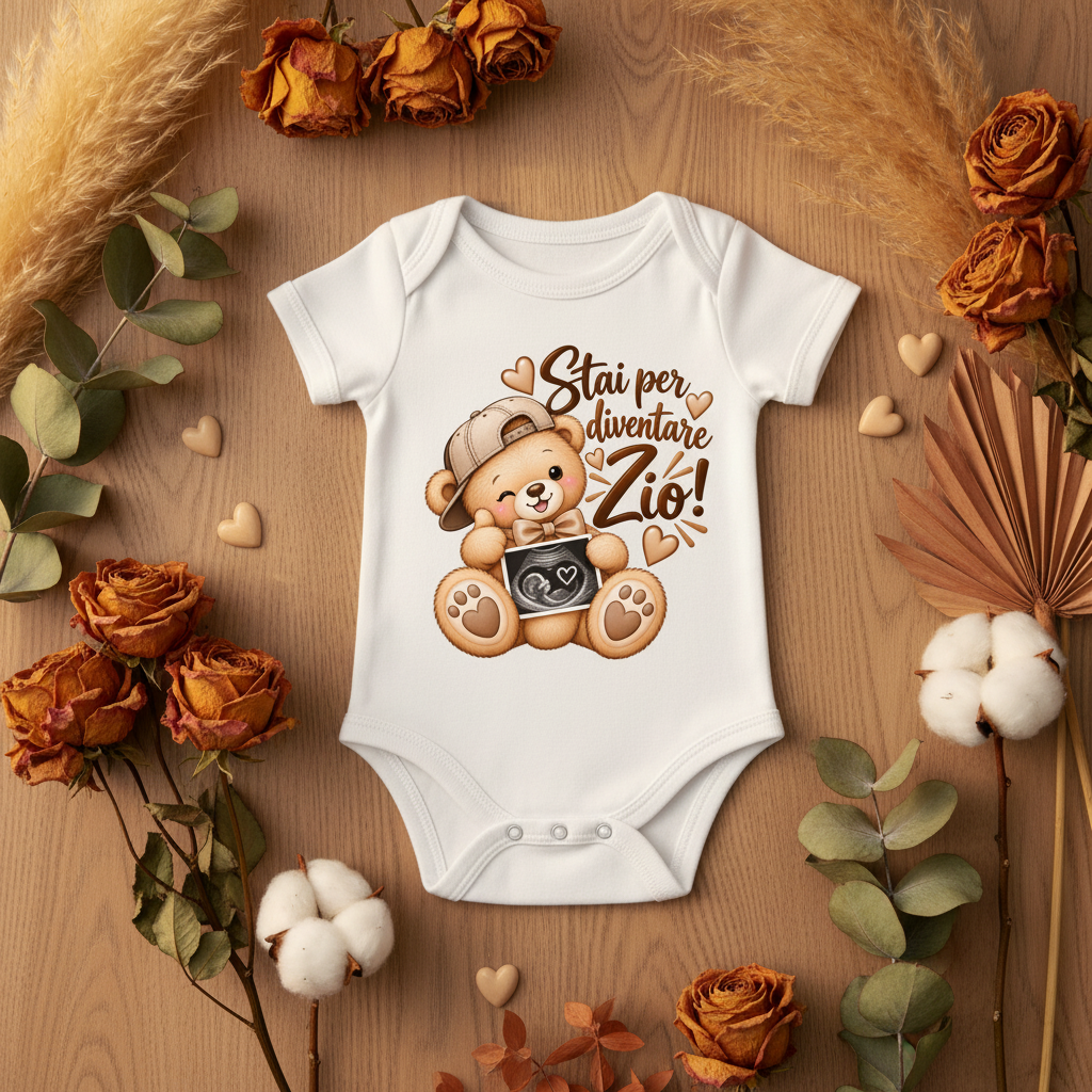 Body Stai per Diventare Zio - Flatlay Fiori Caldi