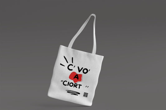 Shopper  in canvas ''C'vo a ciort'' personalizzabile con nome