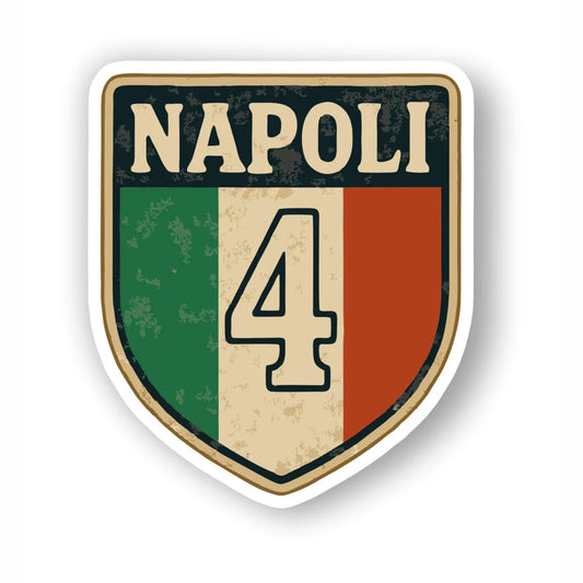 Adesivo Napoli Campioni d'Italia 4° scudetto Mod.5  + 2 adesivi da 10 cm in omaggio
