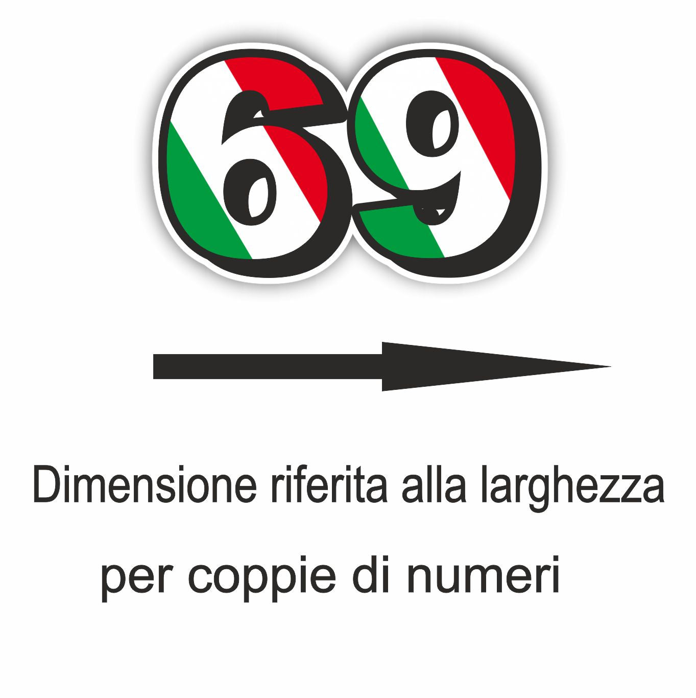 Adesivo Sagomato Numero tricolore  – Personalizzabile per Auto, Moto e PC