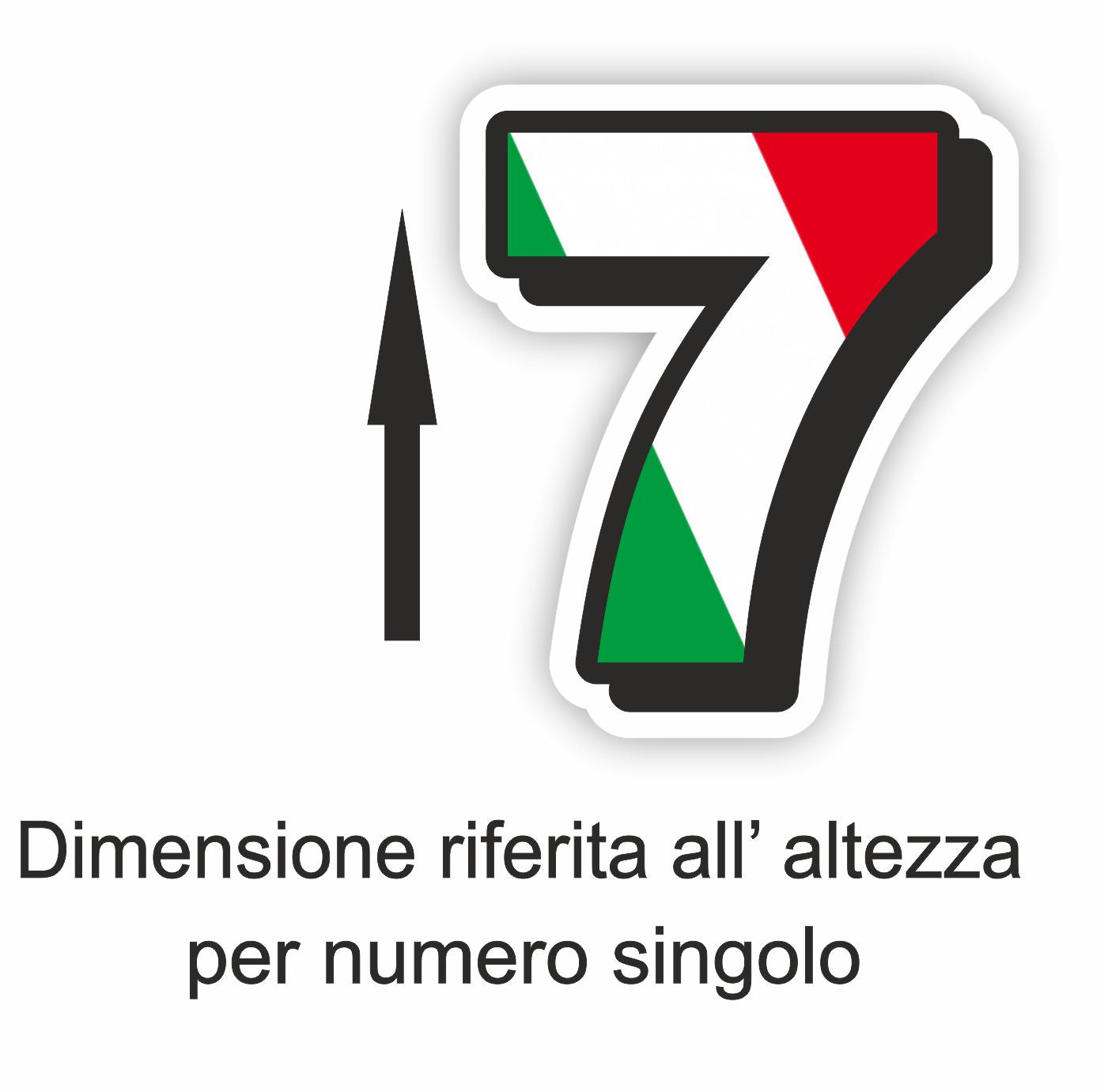 Adesivo Sagomato Numero tricolore  – Personalizzabile per Auto, Moto e PC