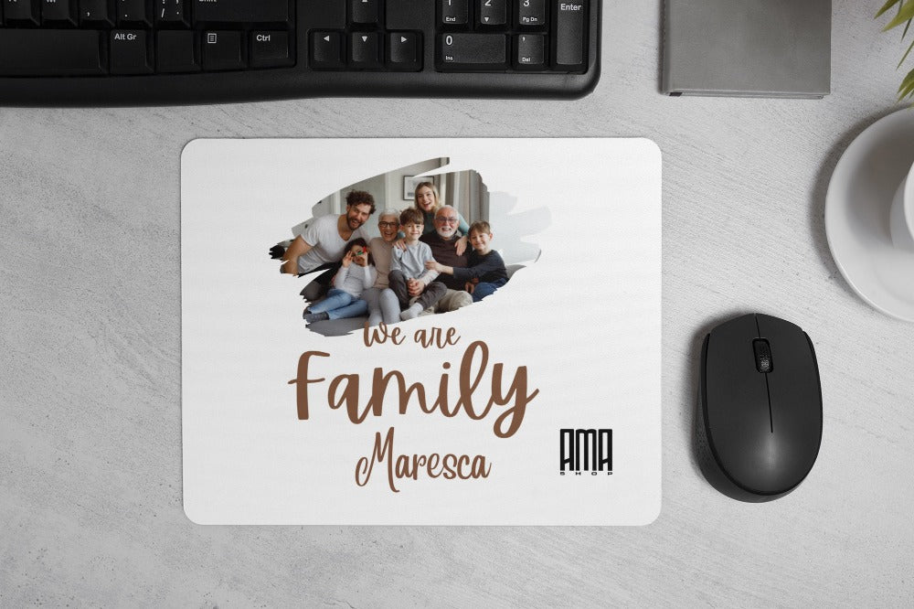 Tappetino mouse ' Family' personalizzabile con nome, data o dedica