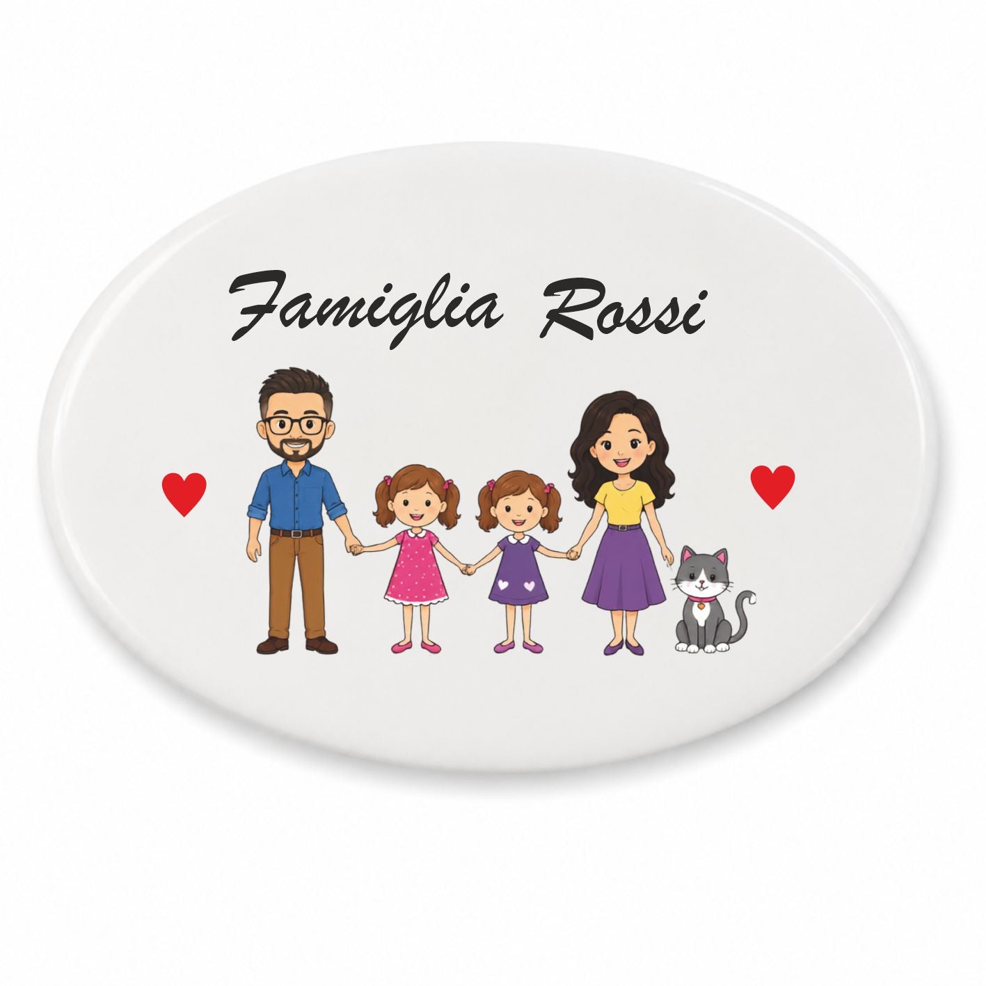 Fuori Porta Personalizzabile in Ceramica | Famiglia