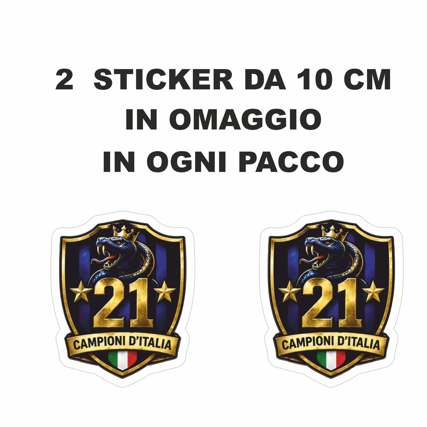 Adesivo Seconda Stella Inter 2026  – Sticker PVC Impermeabile per Auto e Moto + 2 Adesivi Omaggio 10 cm