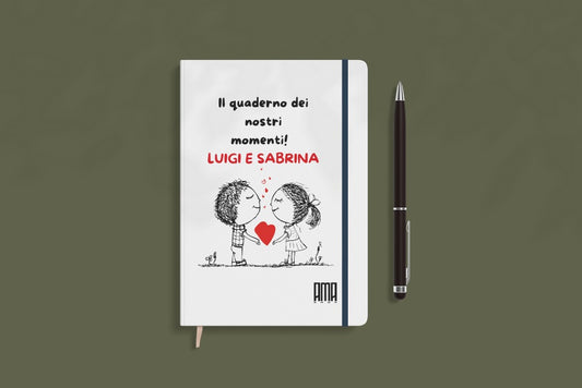 Blocco note '' I nostri momenti'' personalizzabile con nome e data