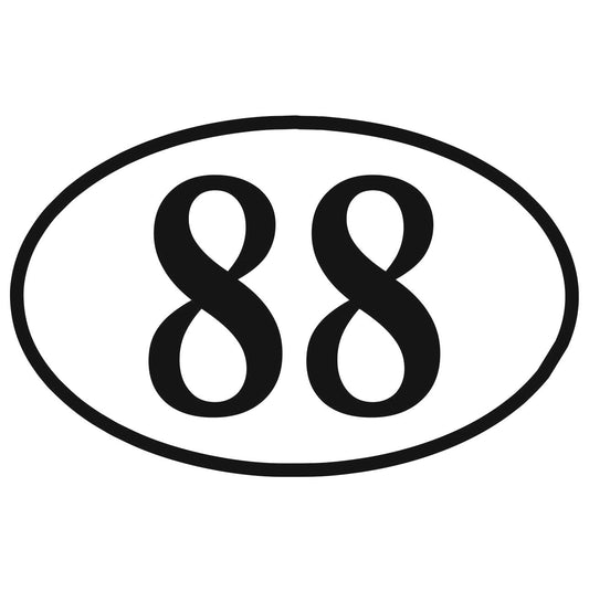 Adesivo Prespaziato Numero Vintage Personalizzabile – Adatto per Auto, Moto e PC
