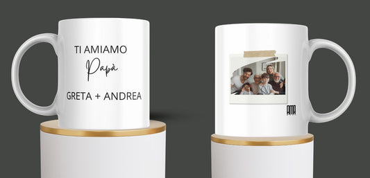 Tazza ' Polaroid papà ' puoi personalizzarla con nome e foto
